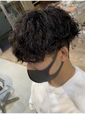 波巻きパーマメンズパーマメンズヘアツーブロックツイストパーマ