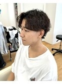 【波巻きパーマ】メンズクビれミニウルフスパイラル無造作名古屋