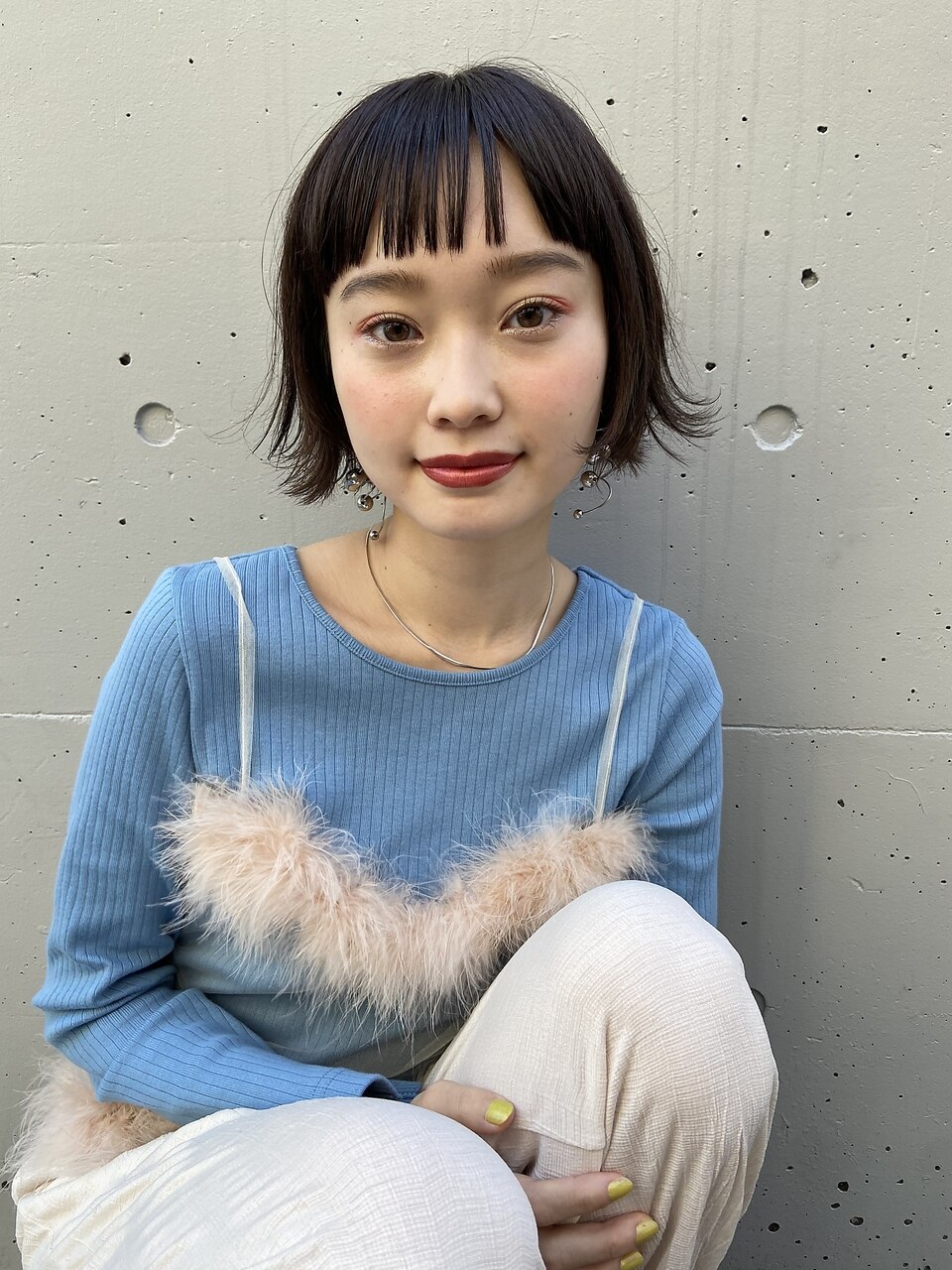 表参道/ピンクベージュ/ブリーチなしボブ