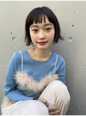 地毛風カラーミニボブ外ハネボブ切りっぱなしボブウルフボブ