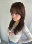 透明感ミディアム/春カラー/ブリーチなし/顔まわり
