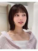 大人ボブ銀座レイヤーカット有楽町ミディアムボブベージュ