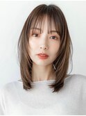 20代30代ミディアム顔周りレイヤーカット髪質改善トリートメント