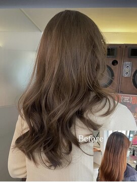 アンプラグド(unplugged) ブロンドベージュブリーチなしダブルカラーハイトーン透明感