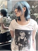 青髪/裾カラー/エンドカラー/セクションカラー/デザインカラー