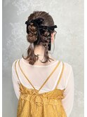 【ツインリボンヘアアレンジ】ヘアセット/渋谷/ツインテール/眉