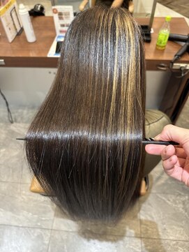 エイクス ヘア デザイン×美髪クリニック 千葉(AQs hair design) くびれヘア/アプリコットオレンジ/夏/髪質改善[千葉駅]