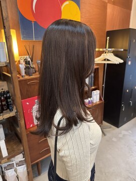 チャプター 問屋町(chapter) 透明感ケアカラーオリーブグレージュ顔まわりレイヤーカット韓国