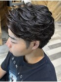 かき上げフェザーパーマ