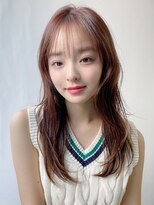 エトラ 渋谷店(etora)&nbsp;小顔 前髪 ミディアムレイヤーカット 大人ガーリー"