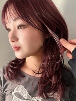 カノエ(canoe)&nbsp;ワインレッドカラー顔周りレイヤー20代～50代【西新大濠荒戸】