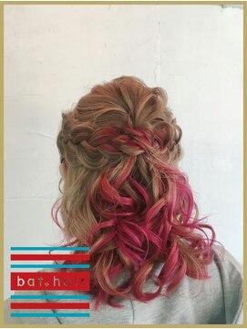 バトヘアー 渋谷本店(bat hair) 【bathair渋谷本店/yoco】 ハニーヘアパーティーハーフアップ
