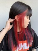 インナーインパクト RED/ビビットカラー/黒髪ロングストレート