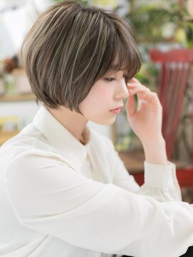 カバーヘア ブリス 上尾西口店(COVER HAIR bliss) ★ホワイトアッシュくすみカラー小顔ミニボブ20代30代40代★7