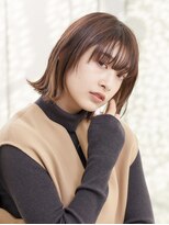 マッシュウルフ/ボブウルフ/インナーカラー/ベージュ/外ハネボブ