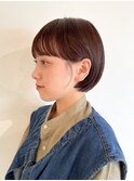 丸み/耳掛けショート/ベージュカラー