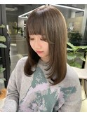 顔周りレイヤー / ブリーチなしオリーブベージュ