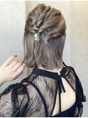 花田/ヘアセット/結婚式ヘア/お呼ばれヘア/金箔/ハーフアップ