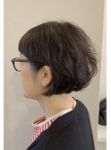 メガネ女子のくせ毛風パーマボブ40代【恵比寿KIMIDORI】