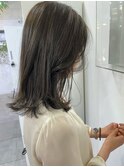 ◎ブリーチなし透明感カラー暗めオリーブベージュアッシュ