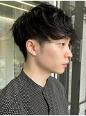 マッシュ/スペインカールニュアンスパーマ/ダークアッシュ