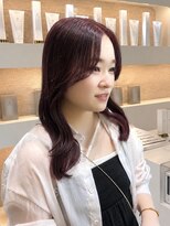 デュノヘアー 神戸三宮店(DUNO hair)&nbsp;顔まわりカット×くびれミディ×ボルドーカラー