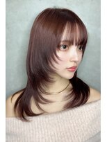 リークフー(Ree cu fuu) ダークパープル×ウルフ×ハッシュカット×小顔/秋カラー先取り