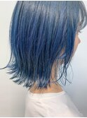 bob(切りっぱなしボブ、ネイビーブルー、ネイビーアッシュ)