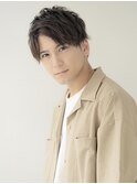 ナチュラルアップバングツーブロックマッシュ