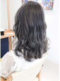 ブリーチなし透明感カラー☆ラベンダーアッシュブルージュ　原宿