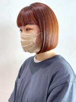 アイティーバイアルバム 藤沢店(IT by ALBUM) パツっとボブオレンジ_アースカラーくびれヘアツートン_ba363661