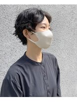 マノハル(MANOHARU)&nbsp;メンズライクマニッシュ黒髪前髪なしショートパーマ