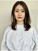ふんわりミディアム×小顔前髪レイヤーカット×ツヤ髪スタイルi