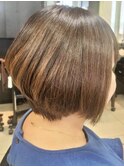 大人可愛いショートボブ/横顔美人/おしゃれボブ/30代40代50代