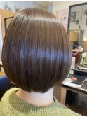 髪質改善美髪ストレート丸みボブ