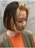ミニボブ×フェイスフレーミングカラー