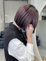 ソル 栄矢場町(SOL)&nbsp;アンブレラカラーピンクラベンダーインナーカラーボブヘアー