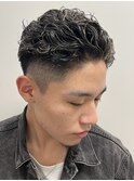 men'sオールバック極道パーマ