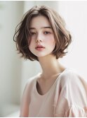 ☆オリーブグレーココアベージュ小顔クラゲヘアー/黒髪/髪質改善
