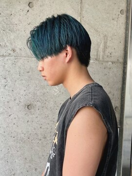 タテ 北浜天満橋店(Tate) 爽やかターコイズブルー/メンズショート