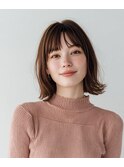 シンプル可愛い外ハネストレートボブヘアー