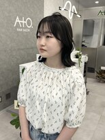 アト(Ato.)&nbsp;大人可愛いくびれボブxオリーブグレージュ【菅井】