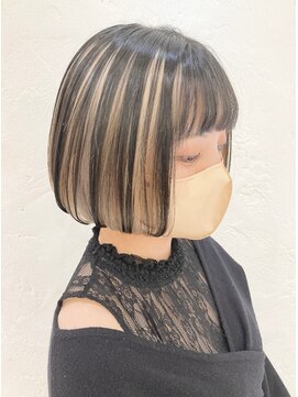 アロマ ヘアルーム 池袋店(AROMA hair room) ハイライト小顔ショートボブインナーカラー/池袋/池袋東口