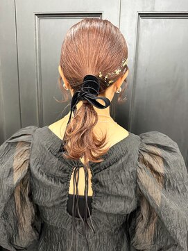 アンリ(Anli) 【Anli☆岩瀬萌】タイトあみおろし 金箔 ローポニー ヘアセット