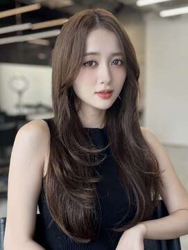 フォンズ(FONS) 韓国レイヤーカット グレージュ アッシュ オリーブグレージュ