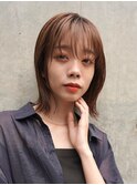 ミディアムレイヤーカットボブウルフ/10代20代/インナーカラー