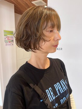 サラビューティーサイト 志免店(SARA Beauty Sight) 【あんstyle】大人顔周りレイヤーボブ＆オリーブベージュ