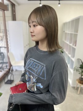 キートス 高知店(kiitos) ○ブリーチ1回透明感オリーブグレージュカラー20代30代40代