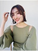 【目黒不動前美容室】顔まわりカットボブ　おくれげボブ