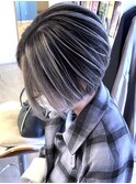 【筋感プラス】ホワイトシルバーバレイヤージュ×ブリーチ２回